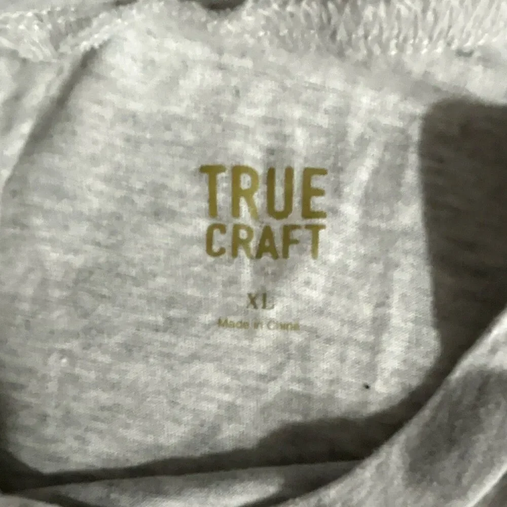 True Craft Girl’s XL Gray Knit 3/4 Sleeve Crew Neck Heart Graphic T-Shirt
